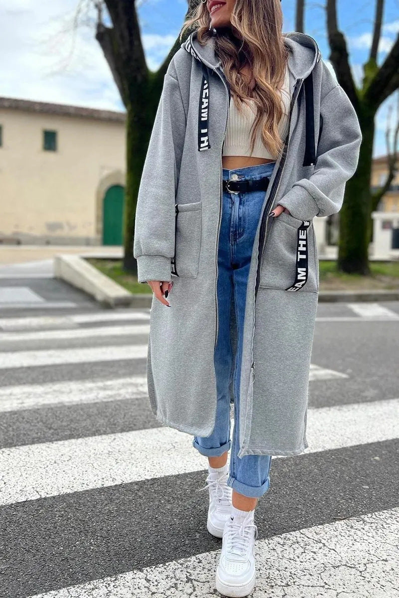 Women's Hooded Sports Long-sleeved Zipper Jacket