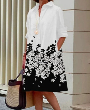 Women's Printed Simple Mid-length Dress
