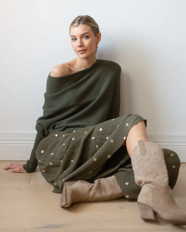 Clevecorner™ Asymmetric Draped Jumper