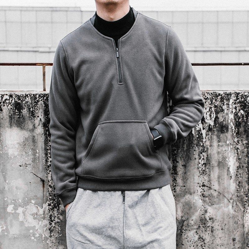 Thickened Fleece Polar Fleece Trend Casual Long-sleeved Blouse Jacket Men