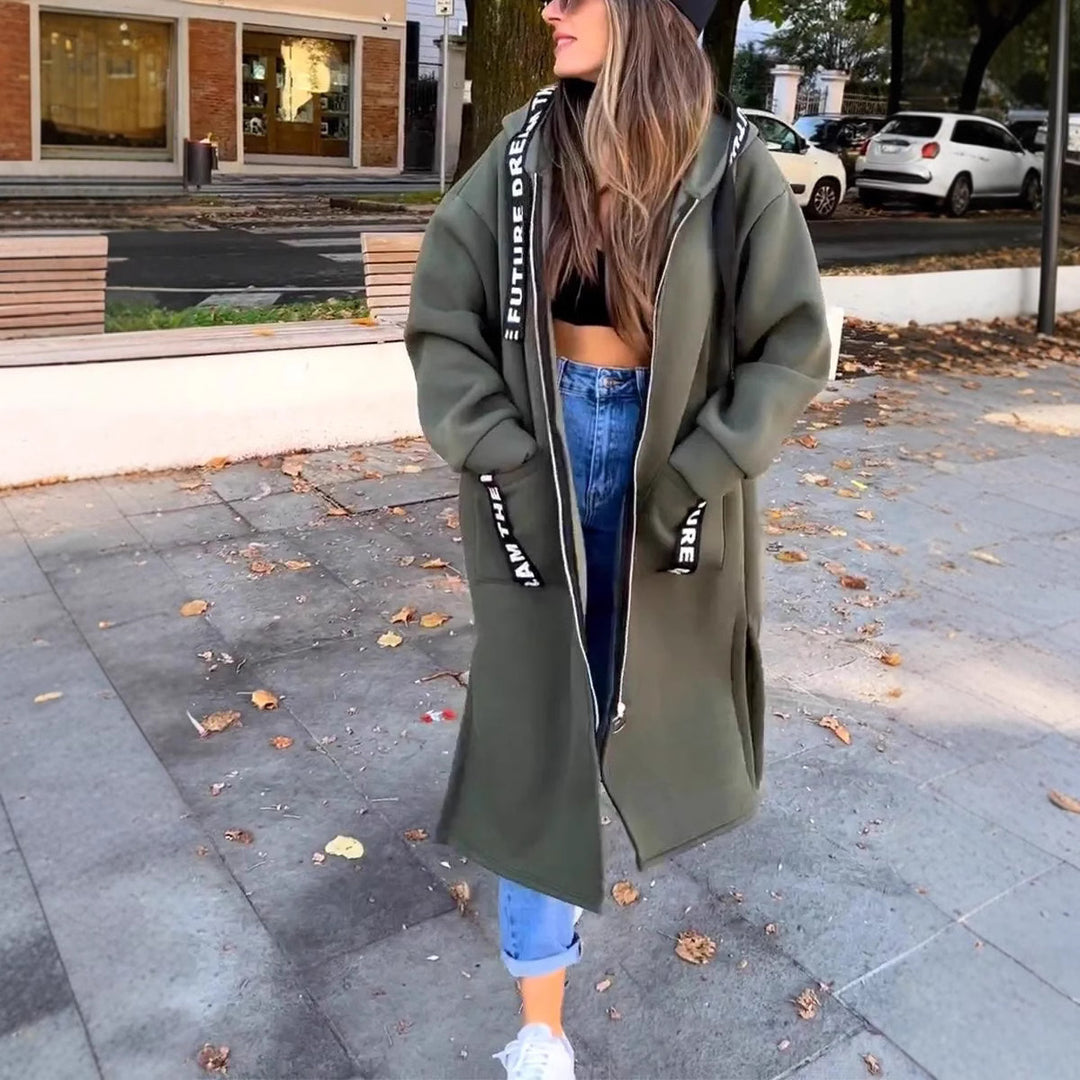 Women's Hooded Sports Long-sleeved Zipper Jacket