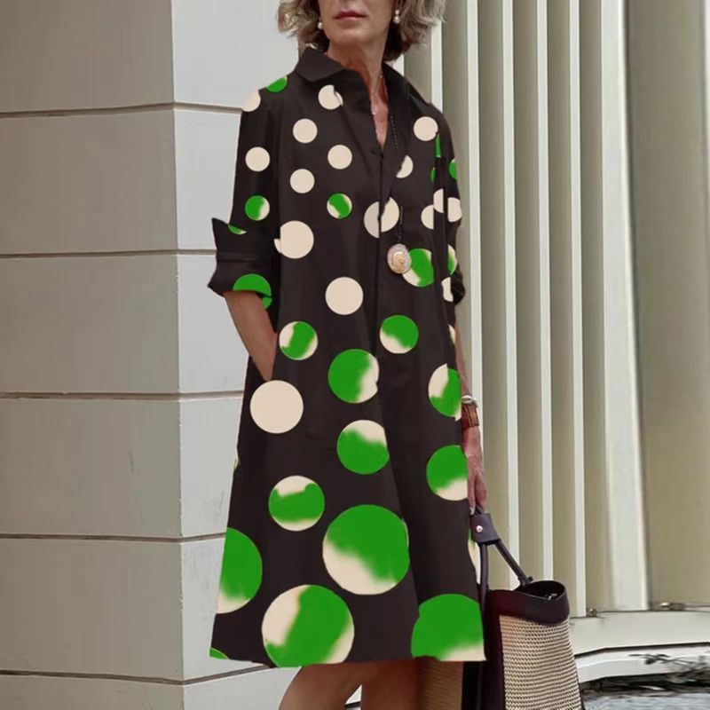 Women's Printed Simple Mid-length Dress