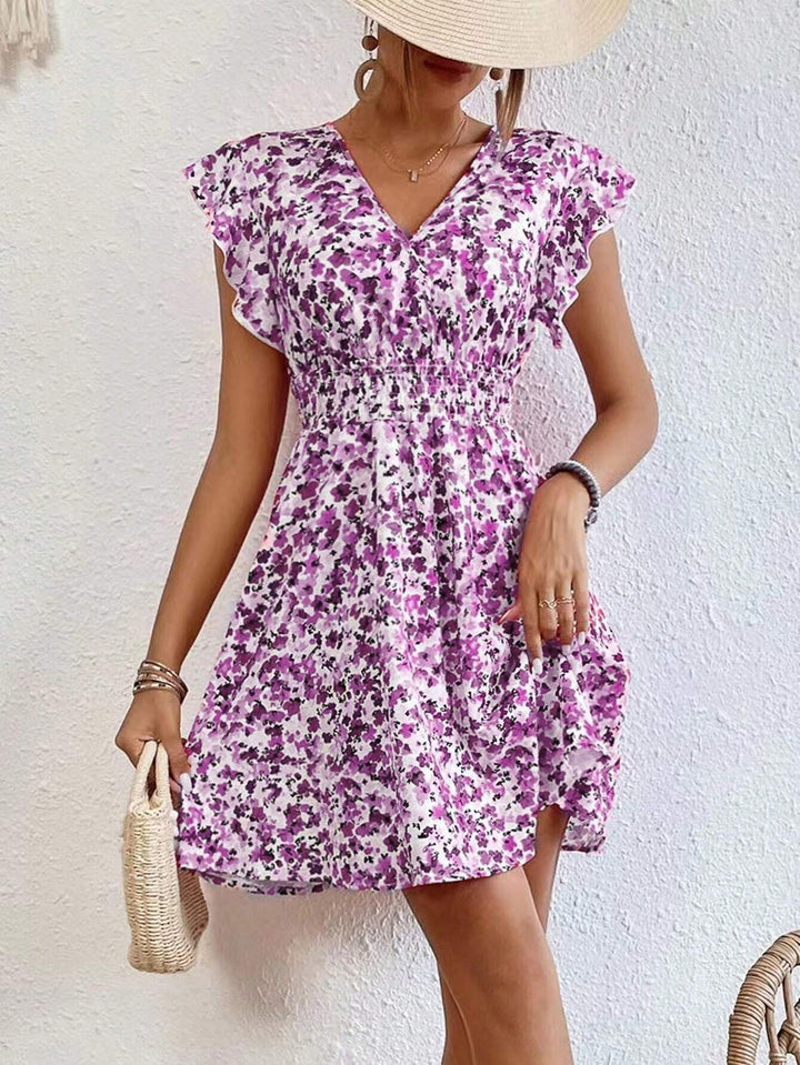 Women's Printed Flounced Dress