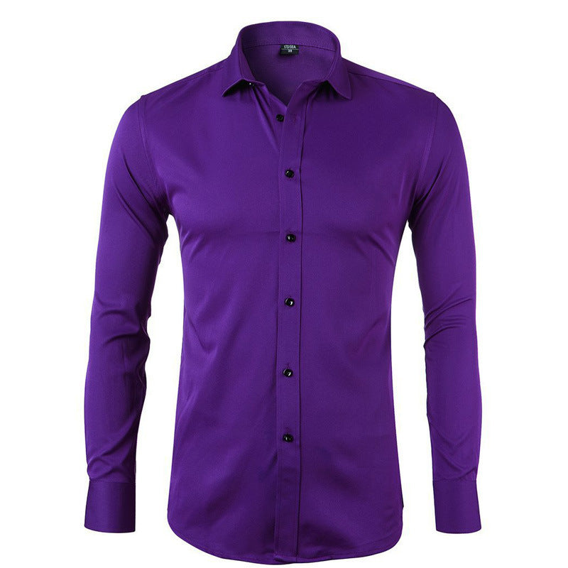 Business Formal Men's Stretch Free Iron Shirt