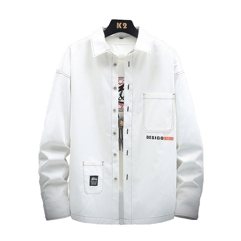 Young Korean Leisure Long Sleeve Shirt Men