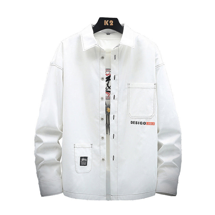Young Korean Leisure Long Sleeve Shirt Men