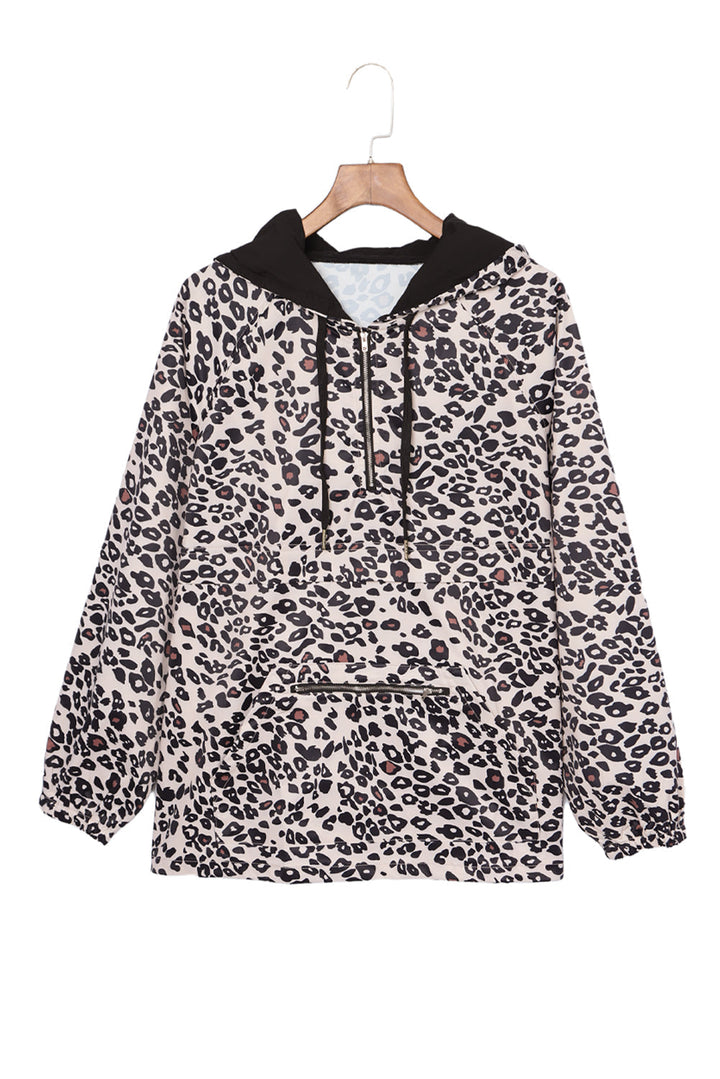 Leopard Plus Size Active Leopard Print Hoodie