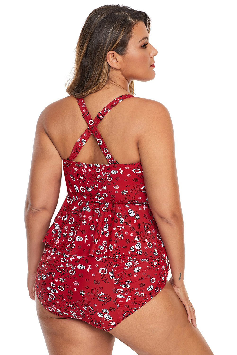 Moulded Cups Peplum Plus Size Bikini