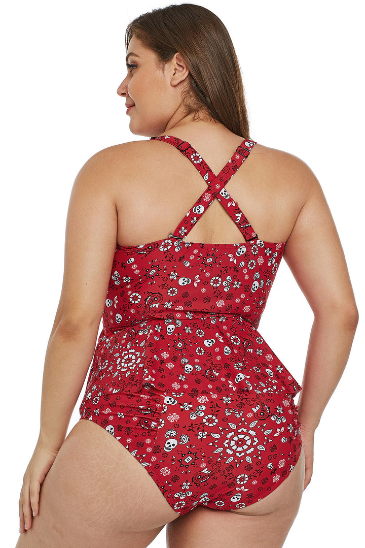 Moulded Cups Peplum Plus Size Bikini