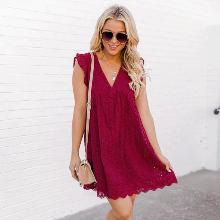 Zyla | Eyelet Summer Dress