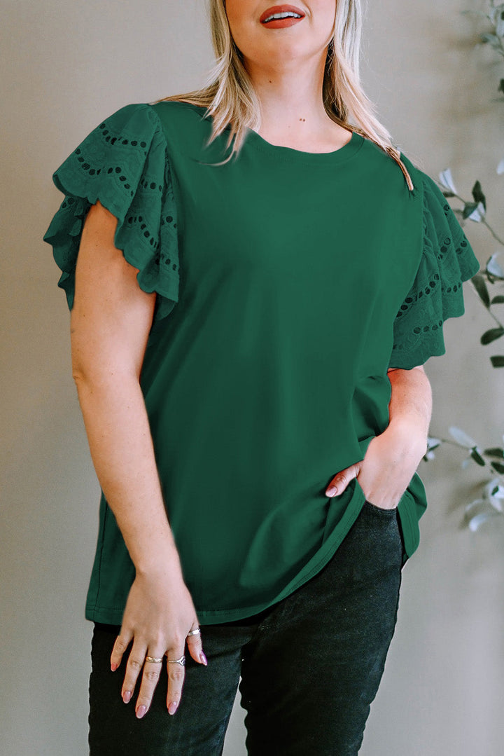 Plus Size Flutter Sleeve Top