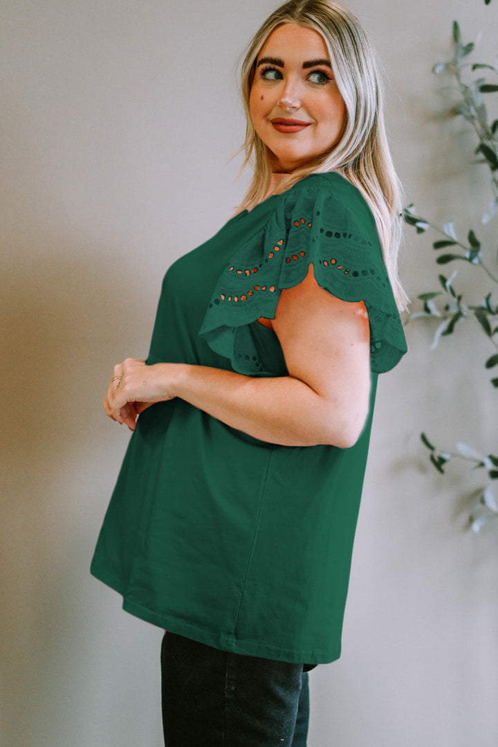 Plus Size Flutter Sleeve Top