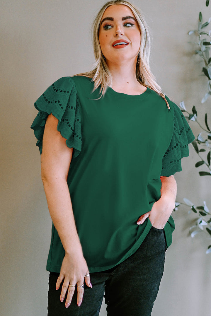 Plus Size Flutter Sleeve Top
