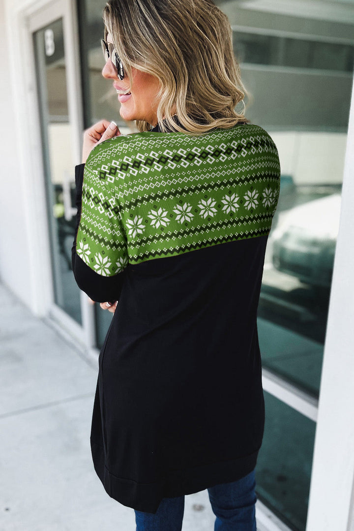 Printed Leopard Detail Plus Size Cardigan
