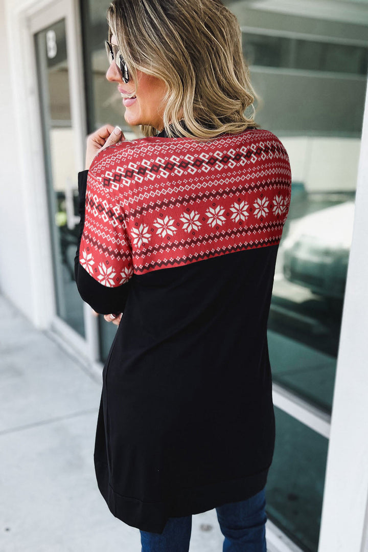 Printed Leopard Detail Plus Size Cardigan