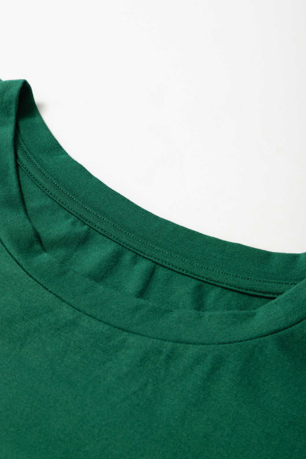 Round Neck Rolled Sleeve Plus Size T-shirt