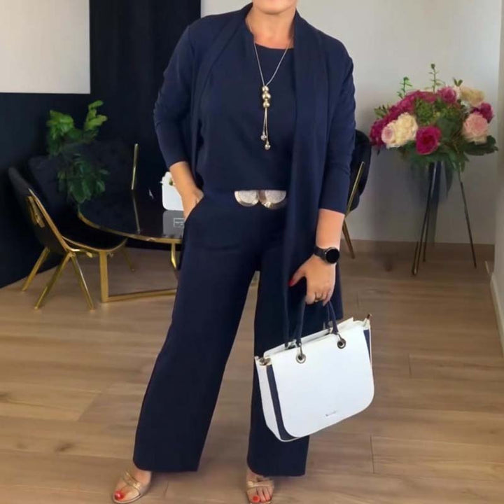 Aurelia Luxe 3-Piece Outfit (Long cardigan, top and pants)