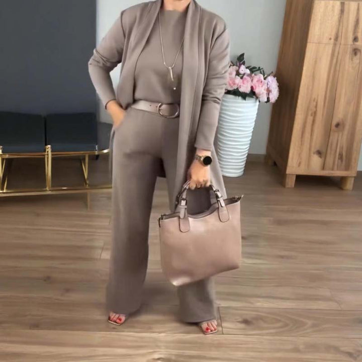 Aurelia Luxe 3-Piece Outfit (Long cardigan, top and pants)