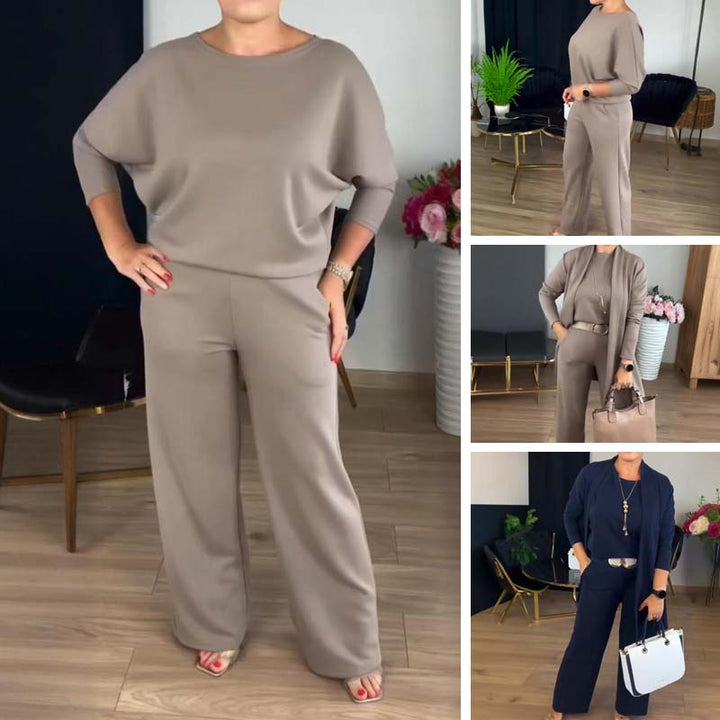 Aurelia Luxe 3-Piece Outfit (Long cardigan, top and pants)