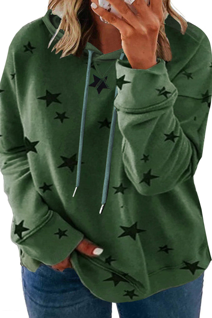 Tie-Dyed Stripe Drawstring Plus Size Hoodie