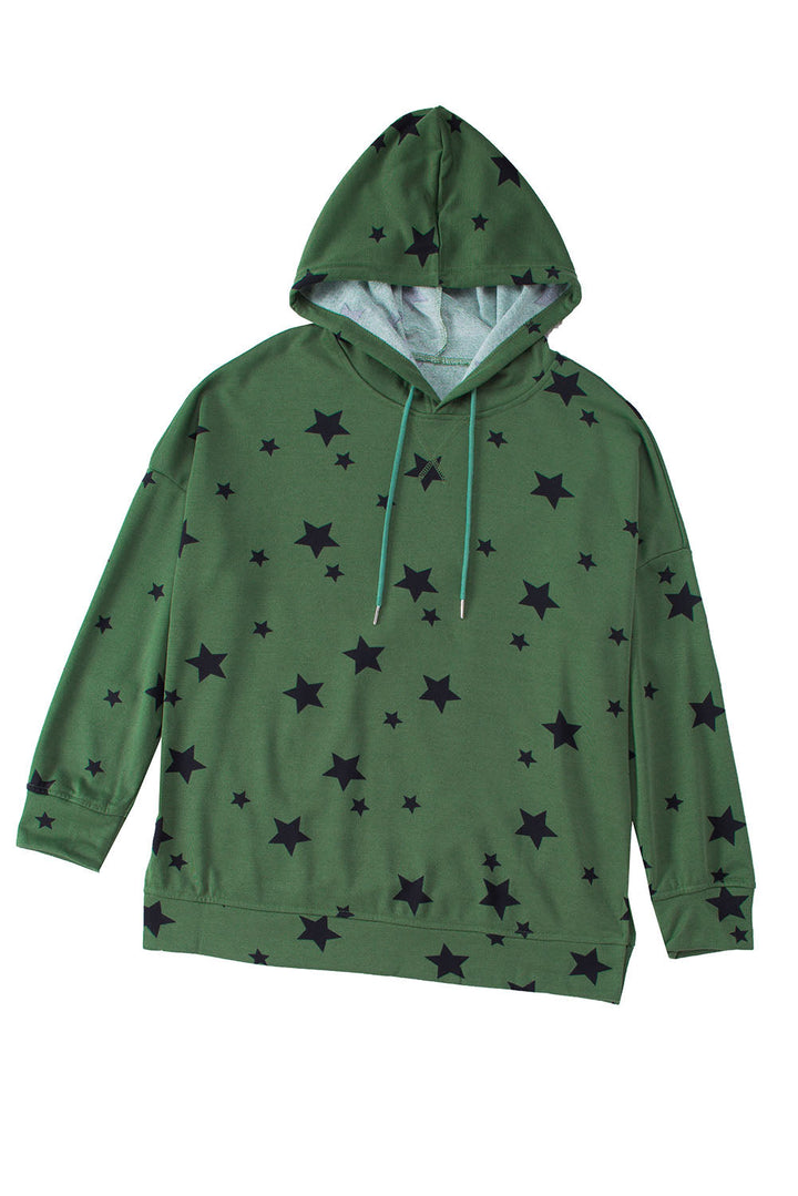 Tie-Dyed Stripe Drawstring Plus Size Hoodie