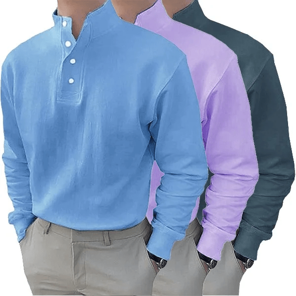 Gentleman's Stand-up Collar Long-sleeved Shirt