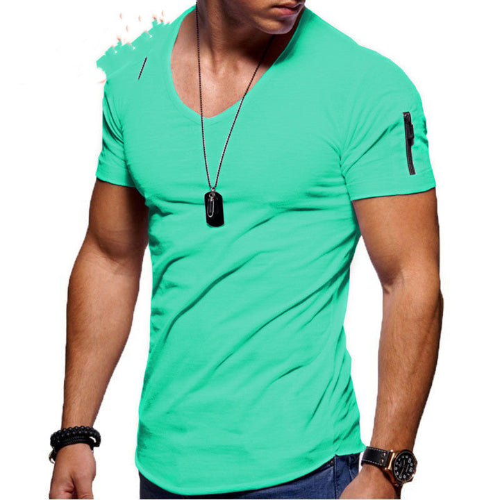 Youthful Men's V-Neck Short-Sleeved Shirt