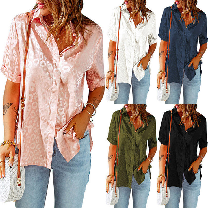 Top Cardigan Loose Short Sleeve Shirt - Clevecorner
