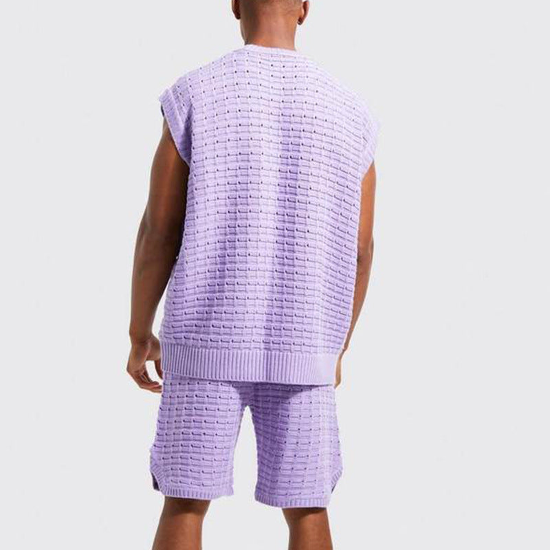 Men's Two-Piece Short-Sleeved Shirt and Shorts Set