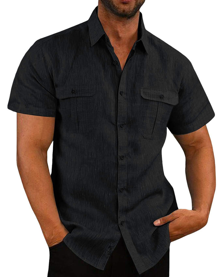 Men's Double Pocket Short Sleeve Shirt