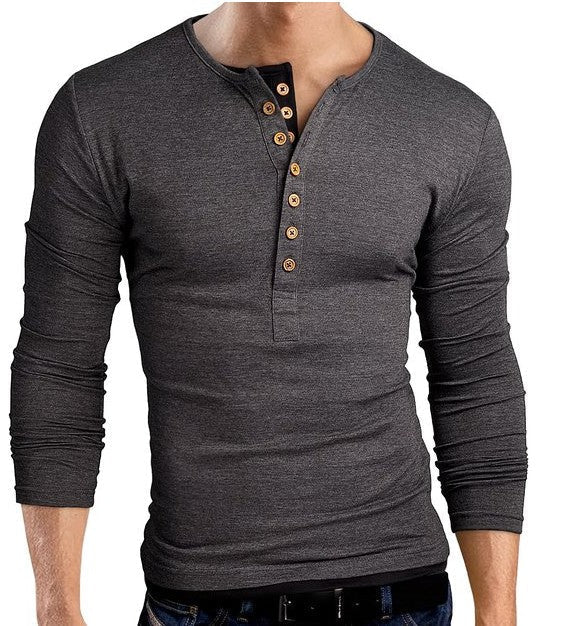 Men's Casual Henley T-Shirt