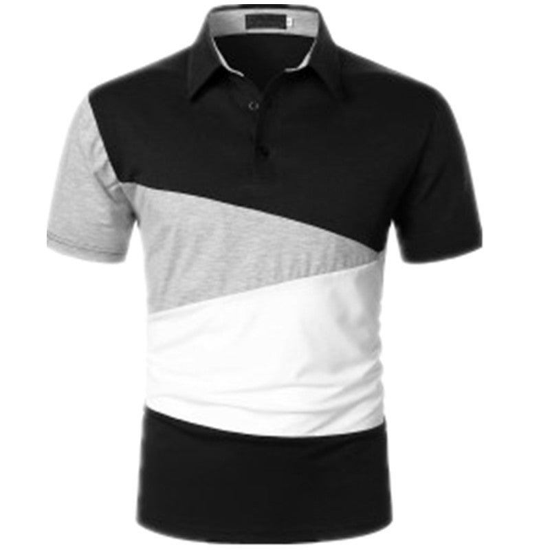 Men's Summer Short Sleeved Striped Color Scheme