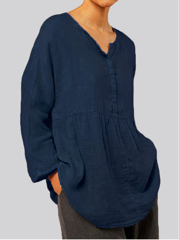 Women's Cotton Linen Casual Loose Top