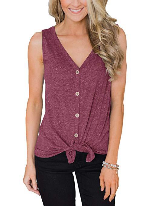 Women's V-Neck Sleeveless Bottoming Shirt Top - Clevecorner
