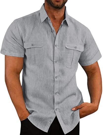 Men's Double Pocket Short Sleeve Shirt
