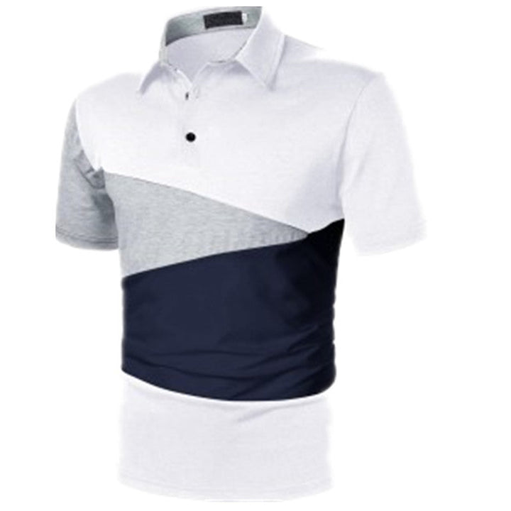 Men's Summer Short Sleeved Striped Color Scheme