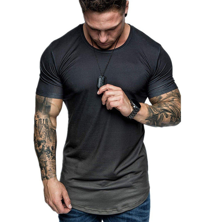 Men's Short Sleeve Round Neck Gradient T-Shirt