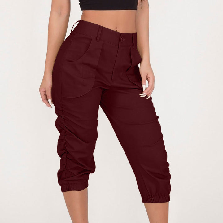 Women's casual cropped overalls harem pants - Clevecorner