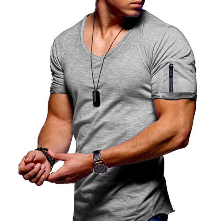 Youthful Men's V-Neck Short-Sleeved Shirt