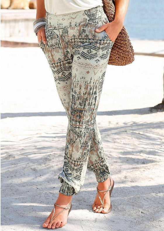 Women's Printed Casual Pants - Clevecorner