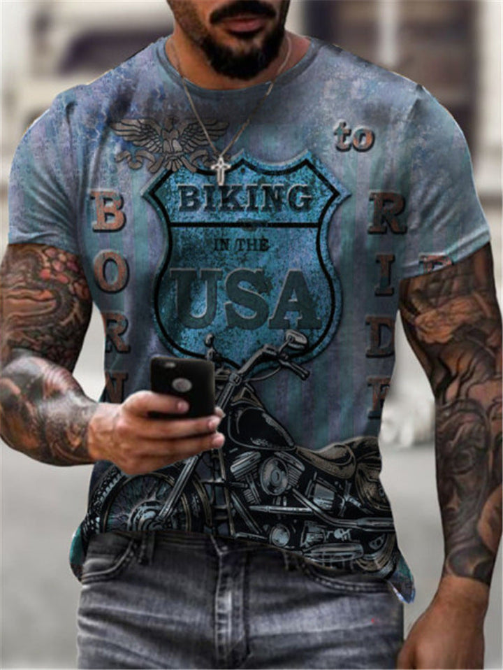 Summer Sports 3D Printed Men's Slim Fit T-Shirt: European and American Style