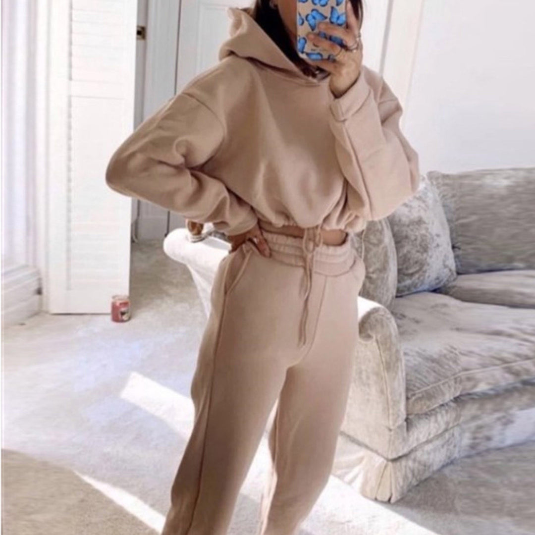 Women's Jogging Ensemble Set Long Sleeve Hoodie & Comfy Sweatsuit