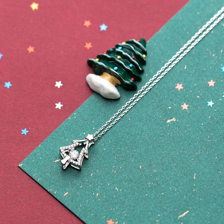 Sterling Silver Christmas Tree Clavicle Chain