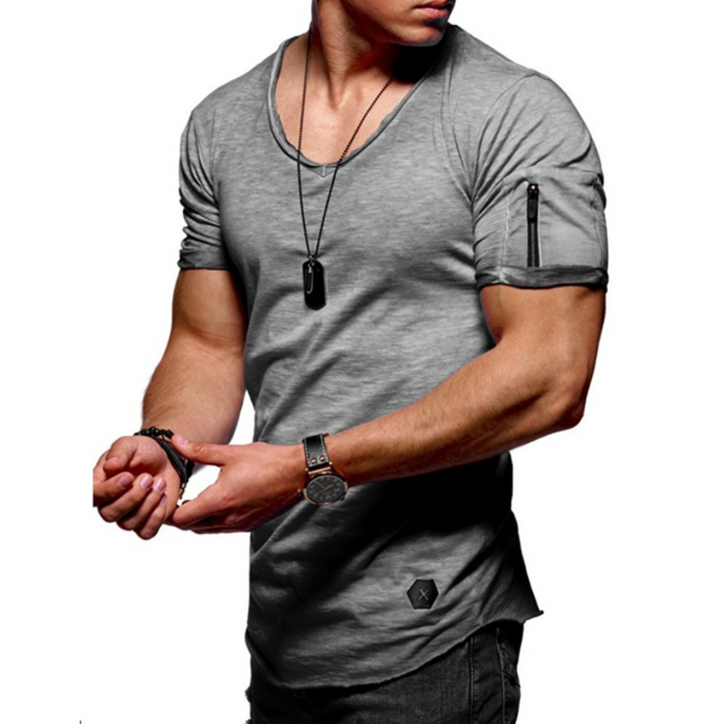 Youthful Men's V-Neck Short-Sleeved Shirt