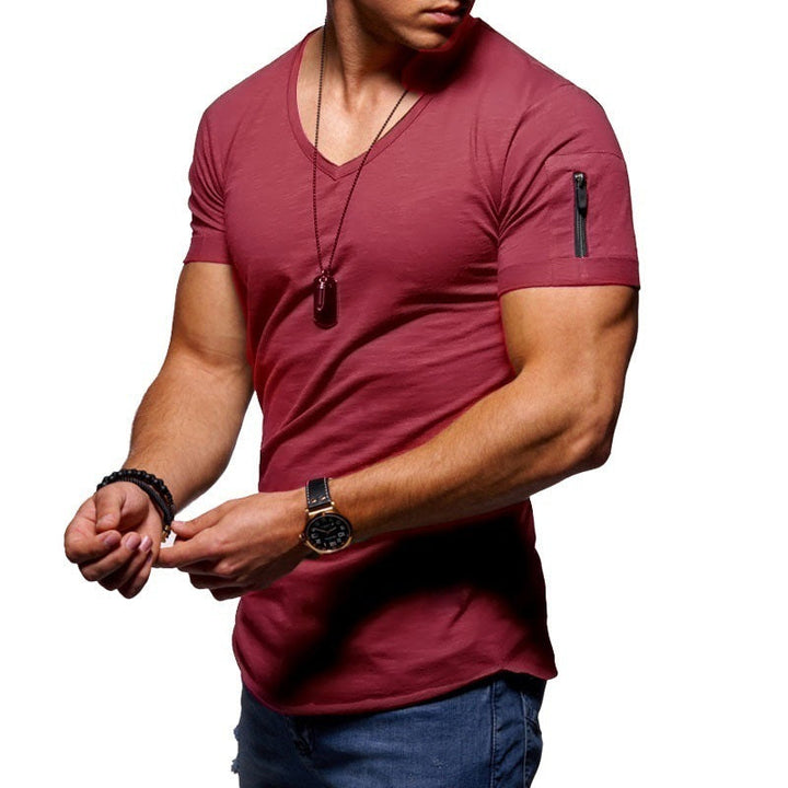 Youthful Men's V-Neck Short-Sleeved Shirt