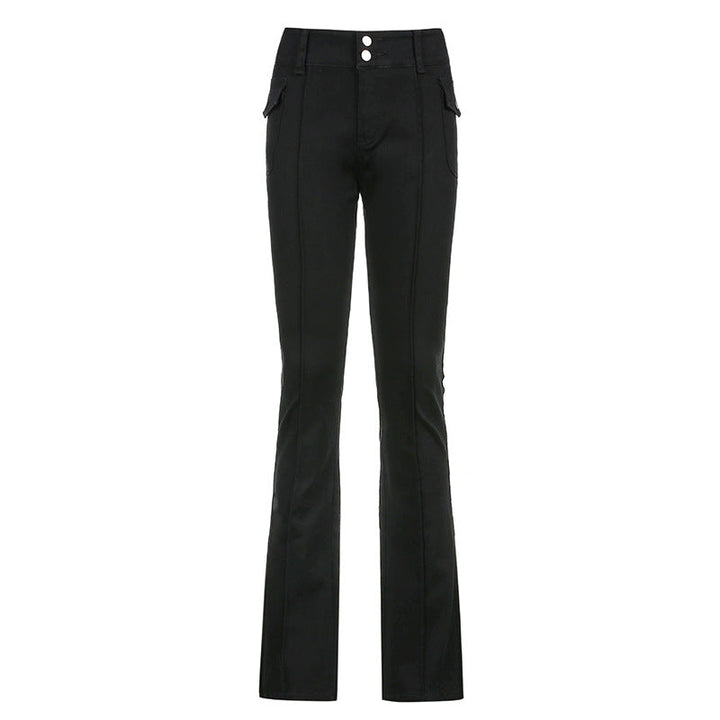 Side Pocket Retro Slim Casual Pants