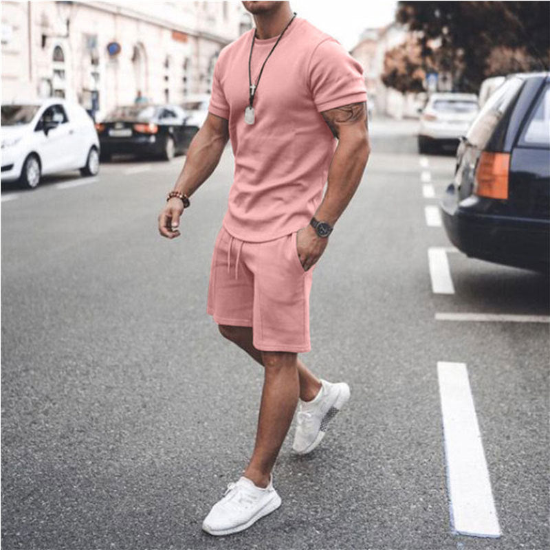 Sporty Leisure Two-Piece - Short Sleeve Shirt and Shorts Set