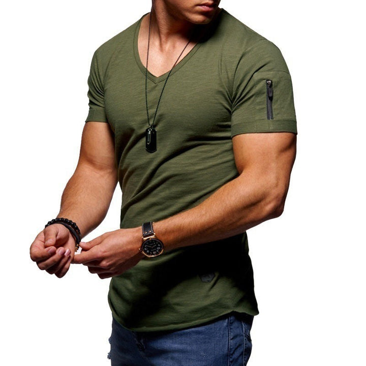 Youthful Men's V-Neck Short-Sleeved Shirt