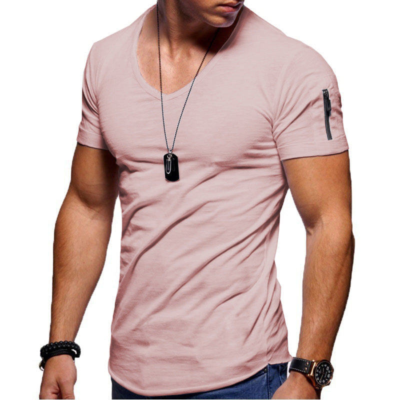 Youthful Men's V-Neck Short-Sleeved Shirt