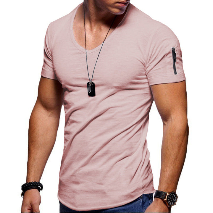 Youthful Men's V-Neck Short-Sleeved Shirt